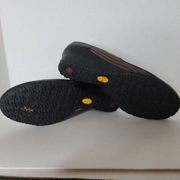 Merrell Poppy Black Leather Mary Jane Wedge Cushion Vibram Sole Shoes‎ Size 9.5 - Picture 10 of 11
